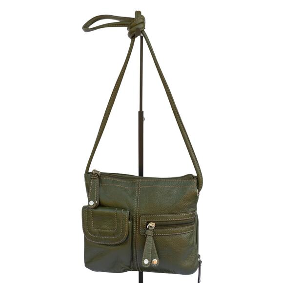 Small Green Purse TIGNANELLO Crossbody Bag With Organizer Leather - Picture 1 of 8